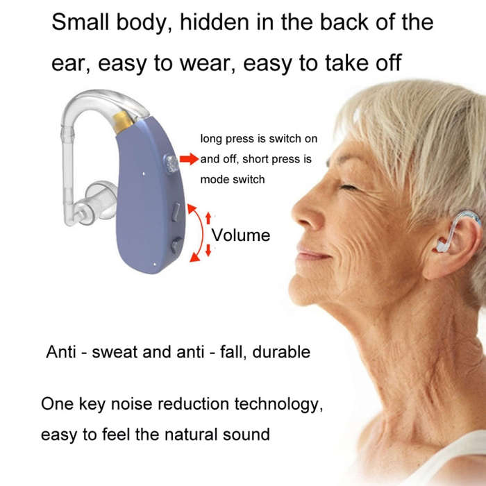 EN-T201A Digital Machine Elderly Charging Hearing Aid Sound Amplifier(Metal Blue)