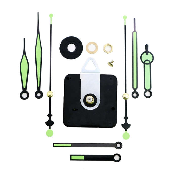Shaft Length 18.5mm Quartz Clock Silent Movement + Luminous Hands DIY Kit,Spec: Movement+3 Sets N...
