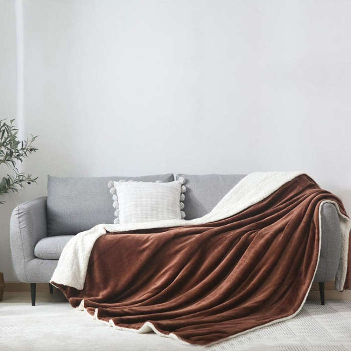 Intelligent Temperature Control Electric Heating Blanket, Size: 130x180cm EU Plug(Brown White)