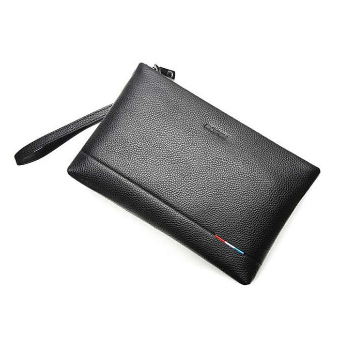 Bopai 12-122271 Large-capacity Business Men Wear-resistant Leather Clutch Bag(Black)