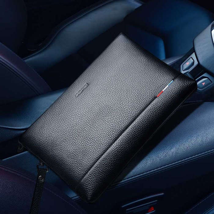 Bopai 12-122271 Large-capacity Business Men Wear-resistant Leather Clutch Bag(Black)