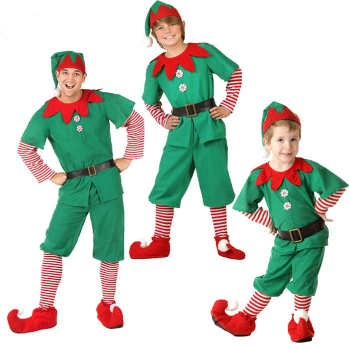 Christmas Green Elf Cosplay Costume Chris Santa Claus Costume Set, Size: 130cm(Male)