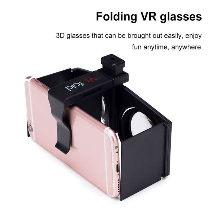 Vr fold V1 Panoramic View Convenient Folding VR Glasses(Black)