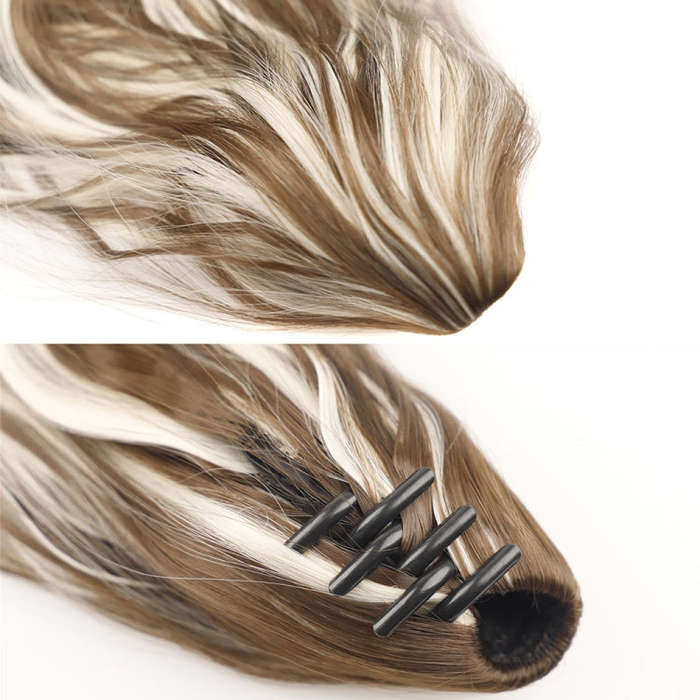 P96 Clip-On Wig Long Ponytail Water Ripple Long Curly Wig(27H613)