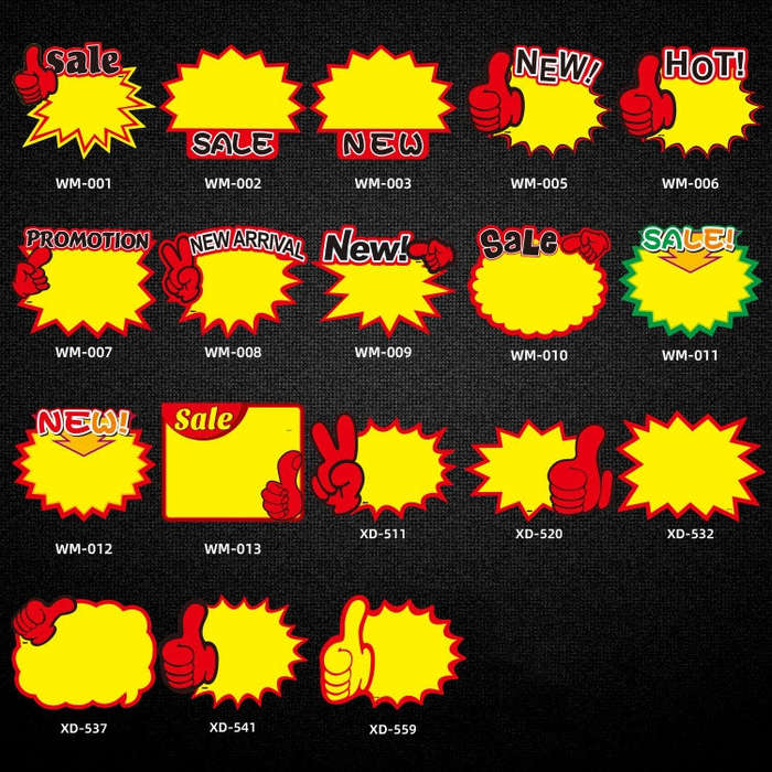 WM-003 10bags 25x19cm Explosion Sticker Product Price Tag Supermarket Price Label