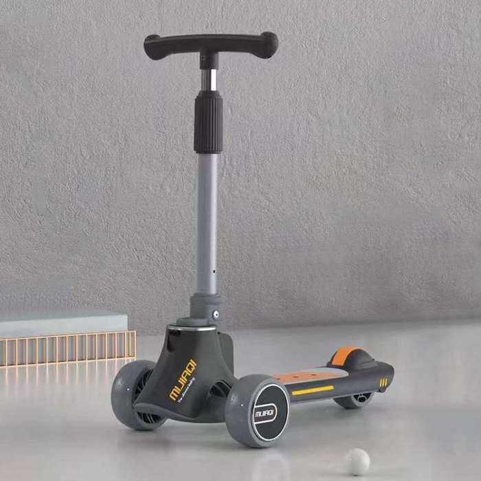 MIJIAQI 01 3 In 1 Multifunctional Foldable Children Scooter with Music and Lights, Spec: Gray