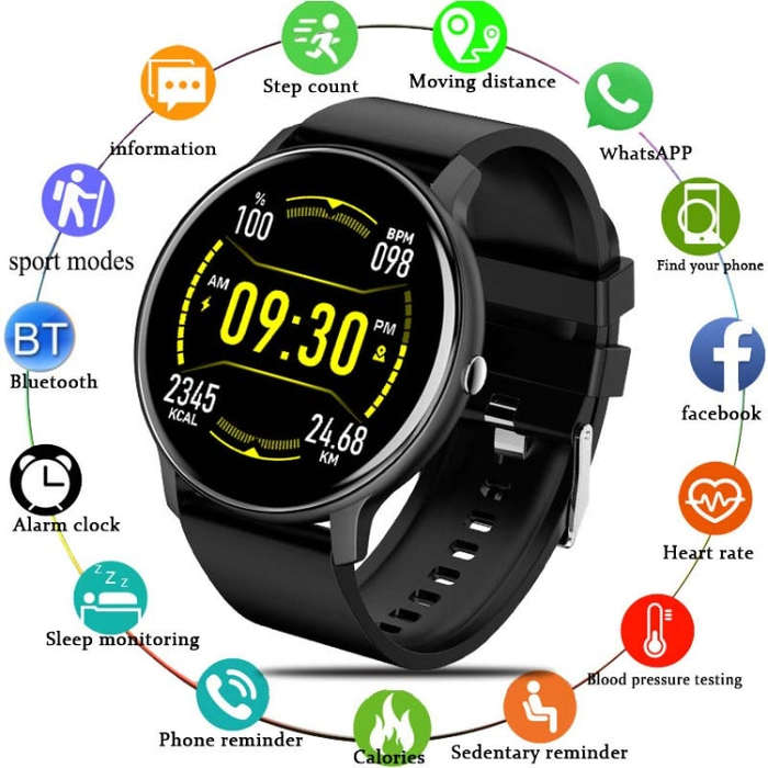 BW0223 Heart Rate/Blood Oxygen/Blood Pressure Monitoring Bluetooth Smart Calling Watch, Color: Si...