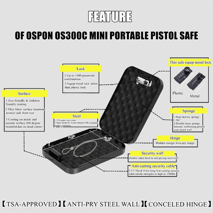 Fingerprint / Password Metal Anti-theft Car Safety Box Valuables Storage Safety Box, Model: OS100...