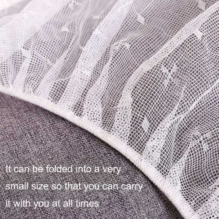 Full Cover Folding Mosquito Net Plus Encrypted Stroller Mosquito Net(White)