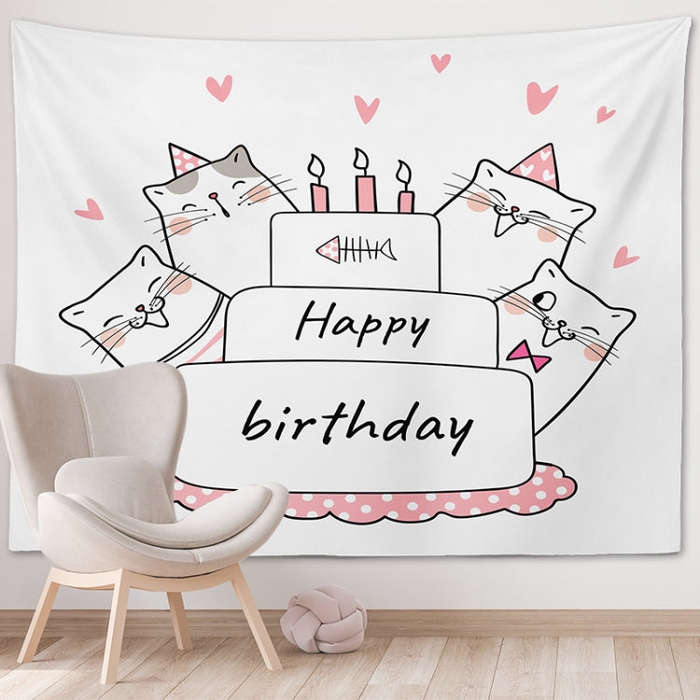 Happy Birthday Photo Backdrop Party Decoration Tapestry, Size: 230x150cm(GT56-2)