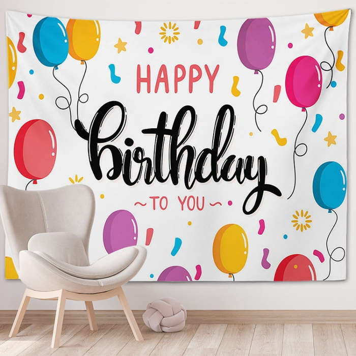 Happy Birthday Photo Backdrop Party Decoration Tapestry, Size: 230x180cm(GT56-1)