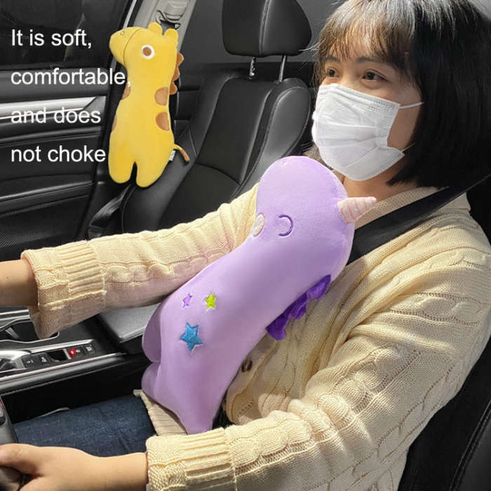 Car Seat Belt Pillow Shoulder Cover Cartoon Insurance Belt(Yellow)