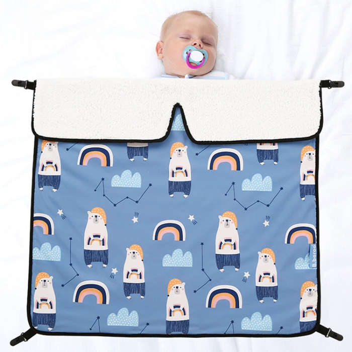 BB1021 Stroller Padded Thickened Windproof Blanket Waterproof Portable Warm Baby Blanket(Bear)