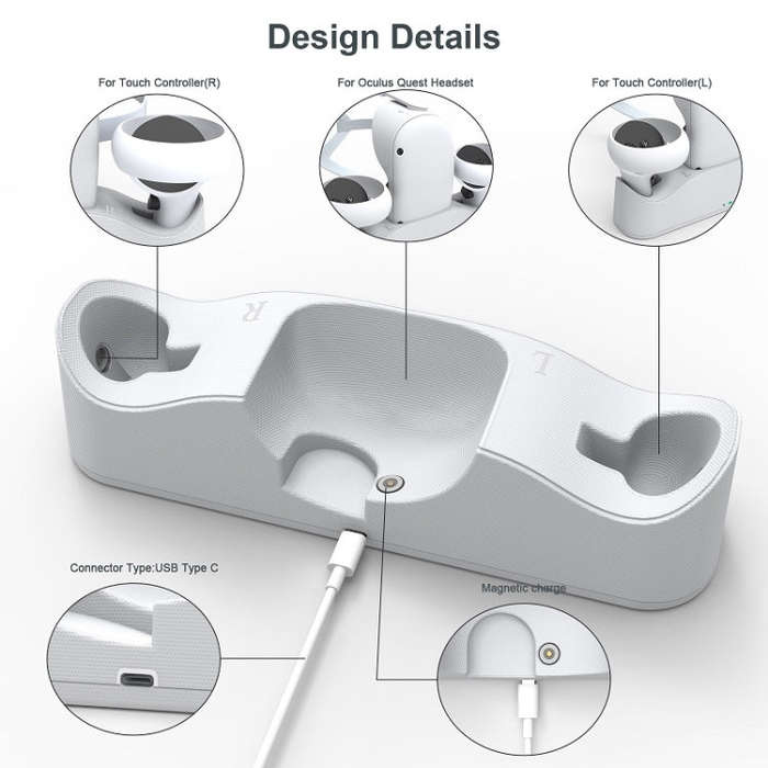 JYS OC003 For Quest VR Glasses Grip Magnetic Base Charger