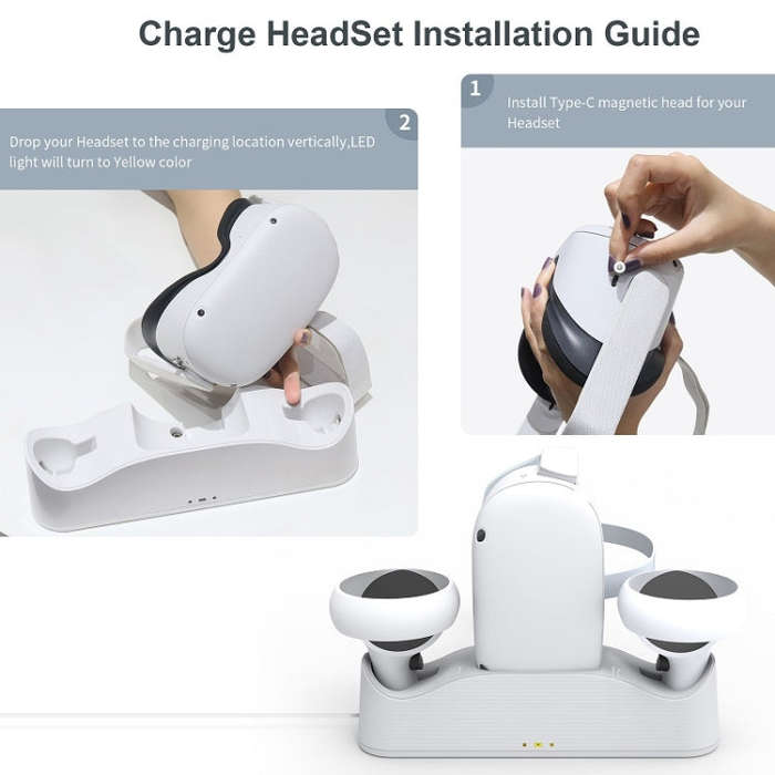 JYS OC003 For Quest VR Glasses Grip Magnetic Base Charger