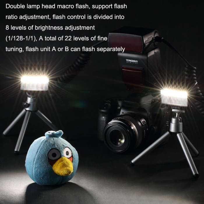 For Canon TTL Oral Insect Insect Teeth Ring Light YONGNUO YN24EX Macro Ring Flash Speedlite(Black)