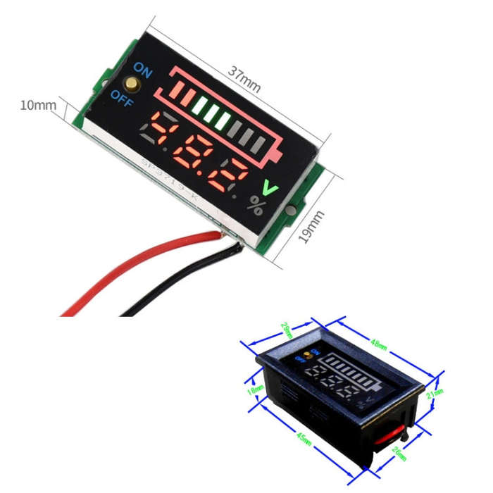 229TY 7-100V Electric Car Lithium Battery Voltage Power Meter Display Switch