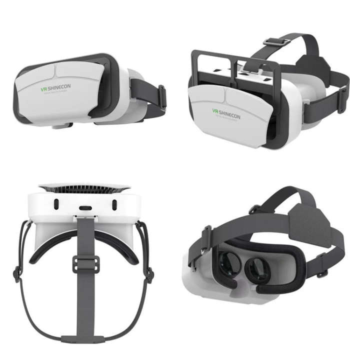 VRSHINECON G12 VR Glasses 3D Movie All In One Game Machine Immersive Virtual Reality Glasses(White)
