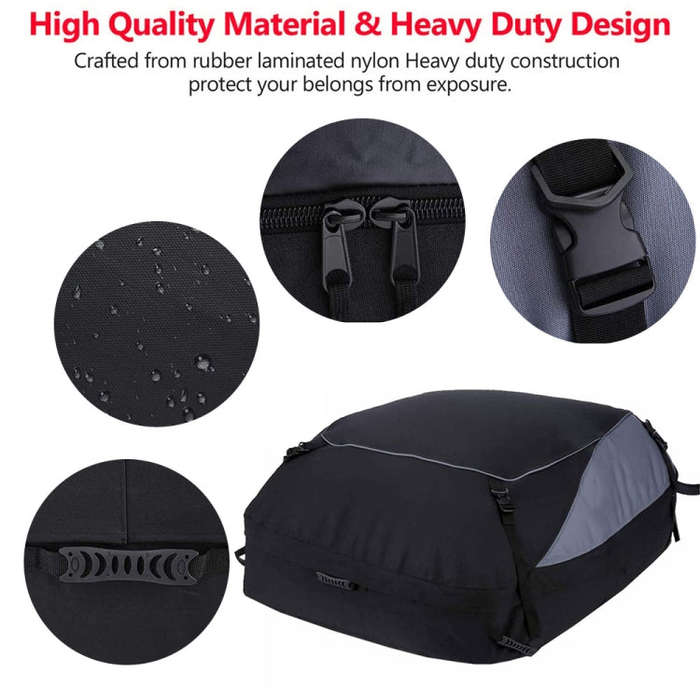 600D Oxford Cloth Car Luggage Bag Outdoor SUV Foldable Roof Bag, Size: M: 130 × 100 × 45cm(Blac...