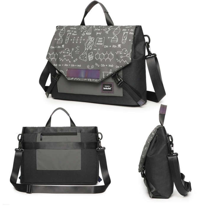 LUCKYBAT Laptop Bag Airbag Anti-drop Crossbody Handbag, Size: L 16 Inch(Black Lightning)