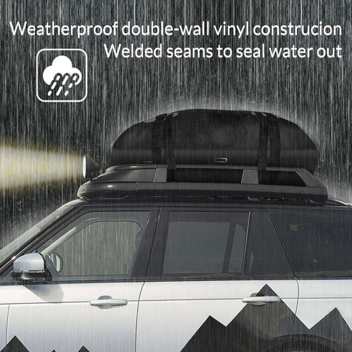 15 Cubic Foot Car Universal Rainproof Roof Luggage Outdoor Camper Roof Bag + Non-slip Mat(Black)