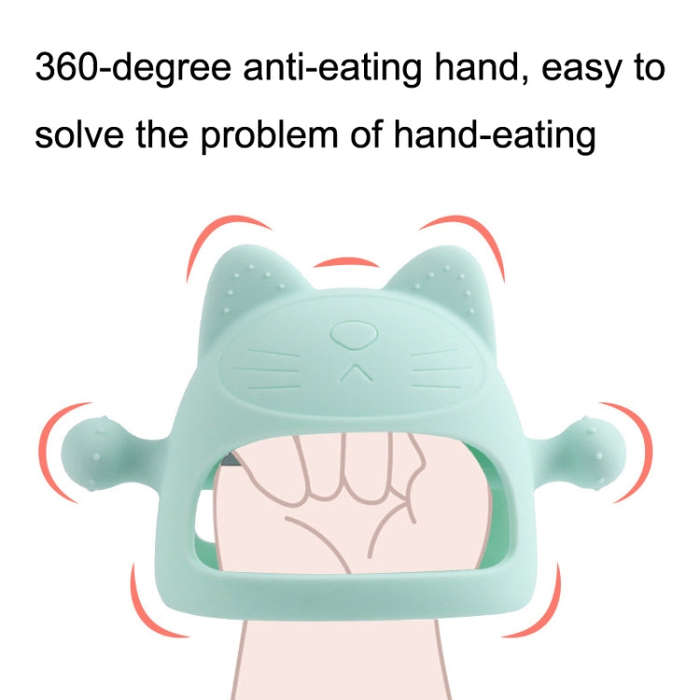 Baby Anti-eating Hand Cover Boiled Silicone Soothing Teeth Stick(Transparent)