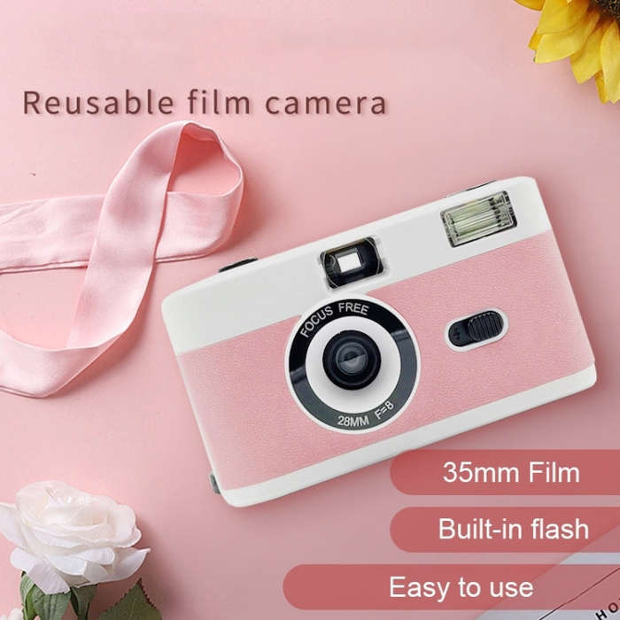 R2-FILM Retro Manual Reusable Film Camera for Children without Film(Black+Red)