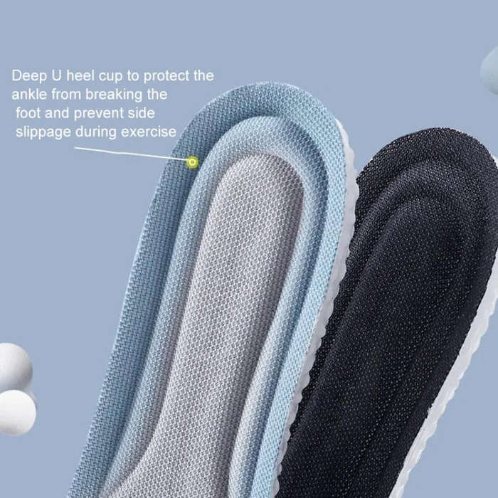 5pairs Super Soft High Elasticity Sports Insoles Summer Insoles, Size: 40(Grey)
