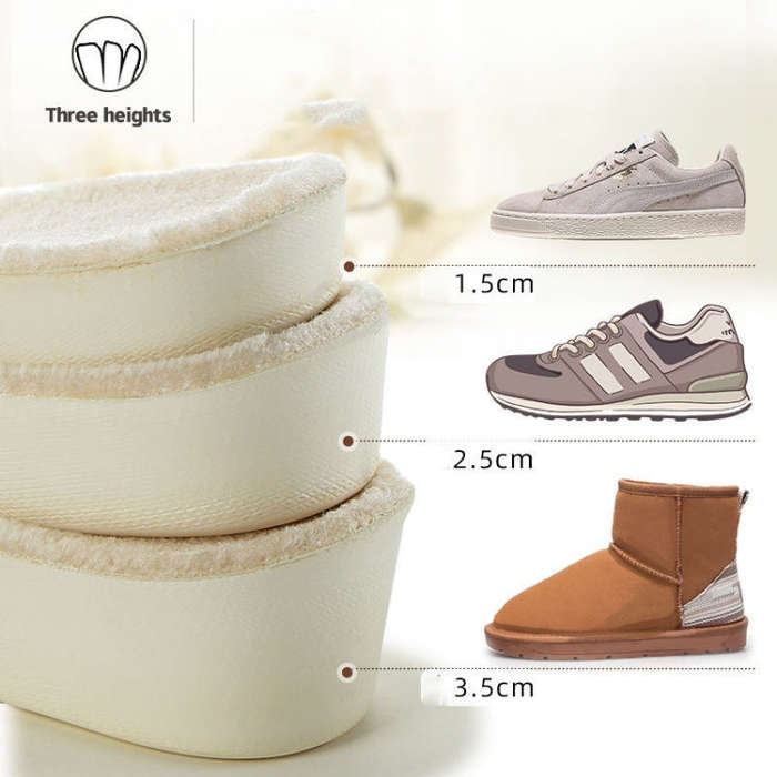 3pairs Winter Velvet Insoles Warm Inner Height Increase Insoles  2.5cm Beige(43)