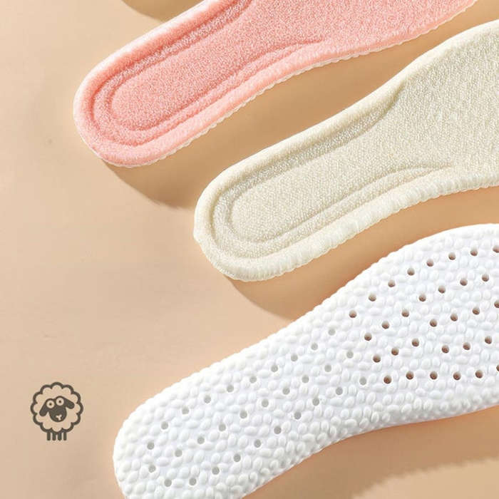 5pairs  Highly Elastic Boost Particles Warm Insoles Plush Insoles, Size: 38(Gray)