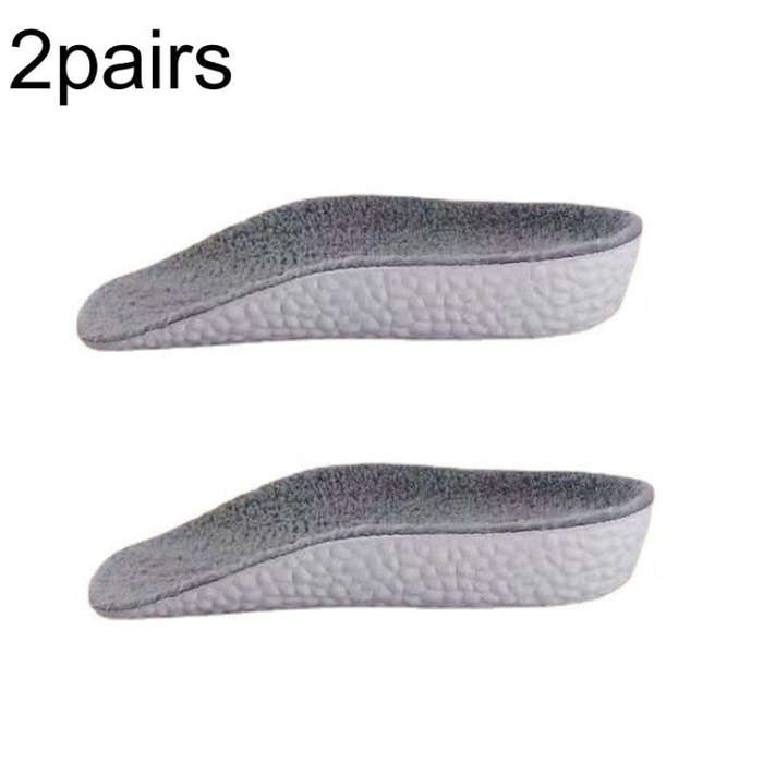 2pairs 2.5cm Cashmere Boost Height Increased  Half Insoles Warm Insoles(Gray)