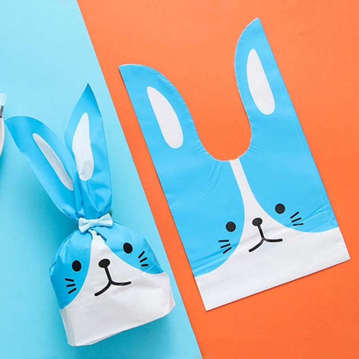 1bag Cartoon Rabbit Ears Gift Packaging Bags Candy Baking Snowflake Cookies Bags, Size: 10x17cm(B...