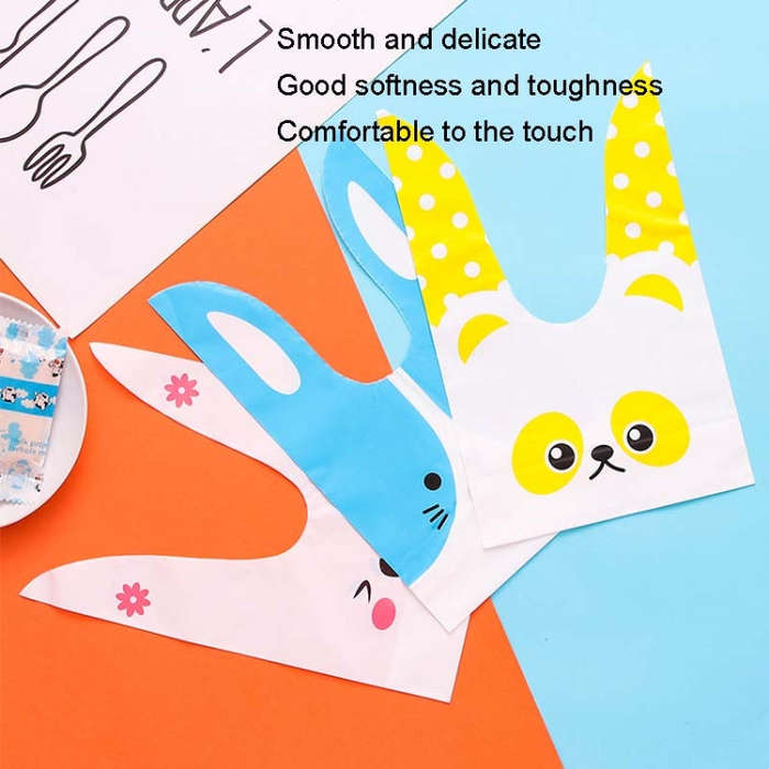 1bag Cartoon Rabbit Ears Gift Packaging Bags Candy Baking Snowflake Cookies Bags, Size: 10x17cm(S...