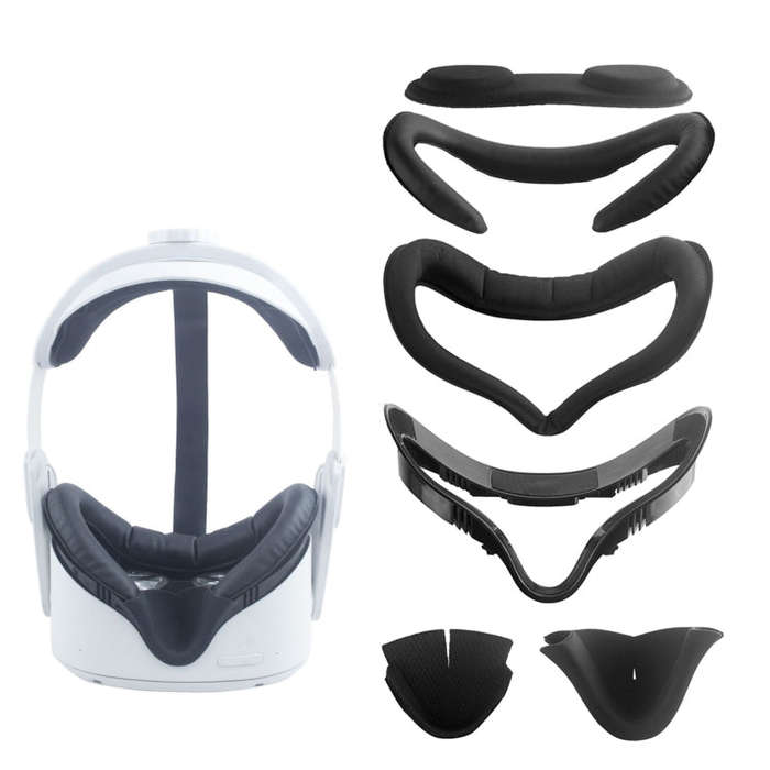 For Quest 2 VR Headset 6pcs/set Replacement Face Eye Pad Cushion(Black)