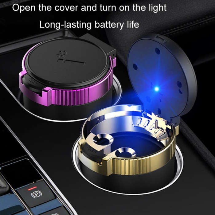 Car Universal Multifunctional Ashtray With Cover(Gold)