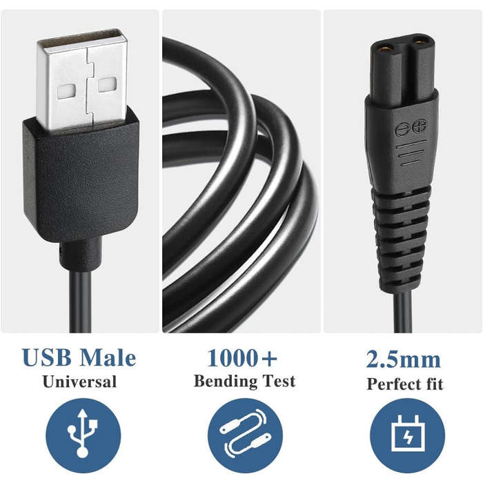 For Xiaomi Mijia MJTXD01SKS Electric Shaver USB Charging Cable Power ,Spce:  6pcs USB Cable