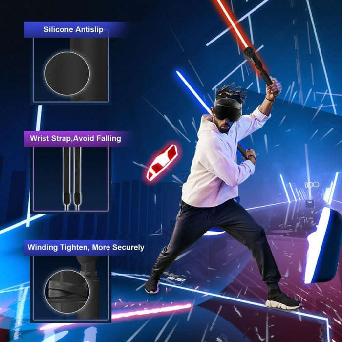For Quest Pro VR Glasses Golf Game Light Pole Handle Extended Rod(Black)