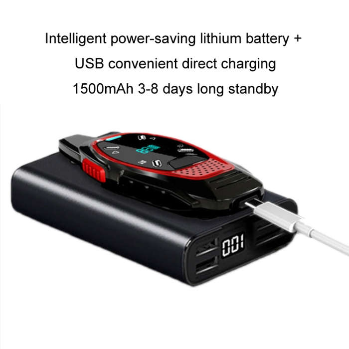 LED Display USB Charging Wireless Handheld Small Mini Walkie Talkie(Red)