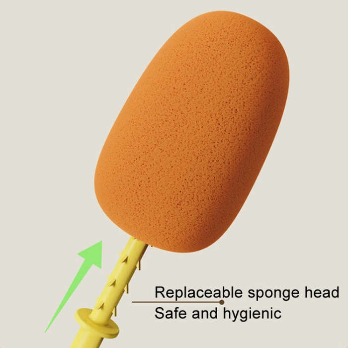 Long Handle Household Multifunctional Cup Washing Brush Carrot Shape 3 In 1 Cleaning Brush(Yellow)