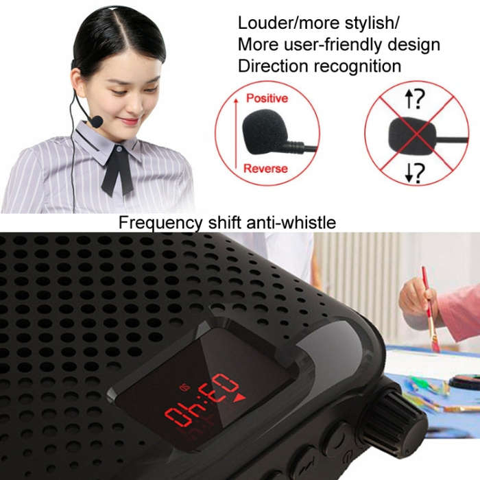 Rolton K500 Bluetooth Audio Speaker Megaphone Voice Amplifier Support FM TF Recording(Black)
