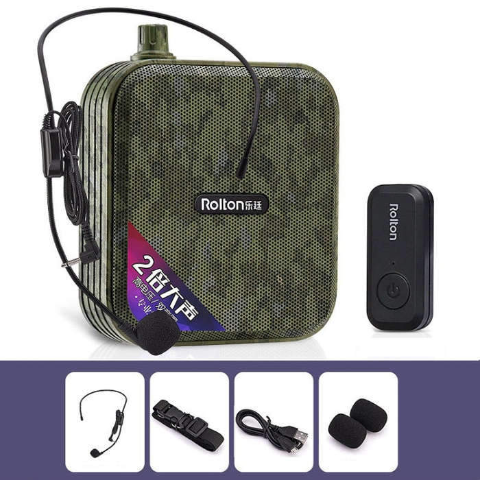 Rolton K600  7.4V Bluetooth Wireless Audio Speaker Megaphone Voice Amplifier With Transmitter(Green)