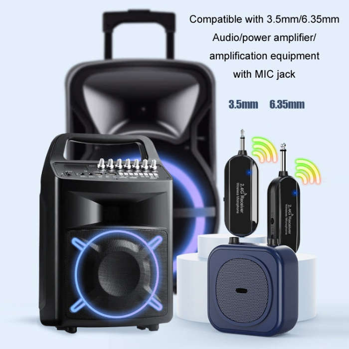1 for 1 3.5mm Interface Wireless Head-Mounted Condenser Microphone Anti-Howling Loudspeaker
