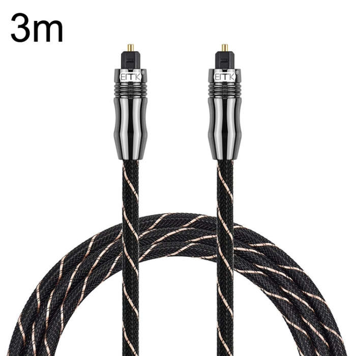 EMK QH/A6.0 Digital Optical Fiber Audio Cable Amplifier Audio Line, Length 3m(Black)