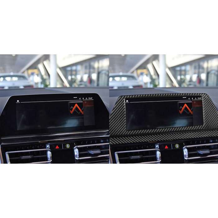 For 2019-2024 BMW 8 Series G14 Left-hand Drive 2pcs /Set Navigation Screen Frame Sticker(Black)
