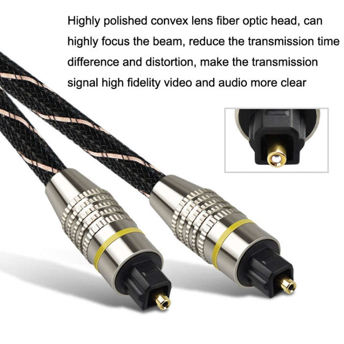 EMK HB/A6.0 SPDIF Interface Digital High-Definition Audio Optical Fiber Cable, Length: 3m(Black W...