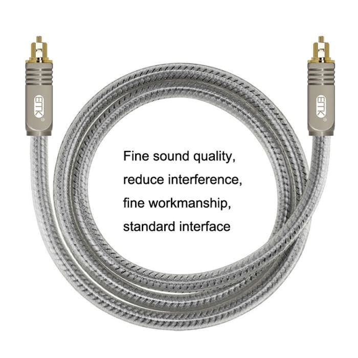 EMK YL/B Audio Digital Optical Fiber Cable Square To Square Audio Connection Cable, Length: 15m(T...