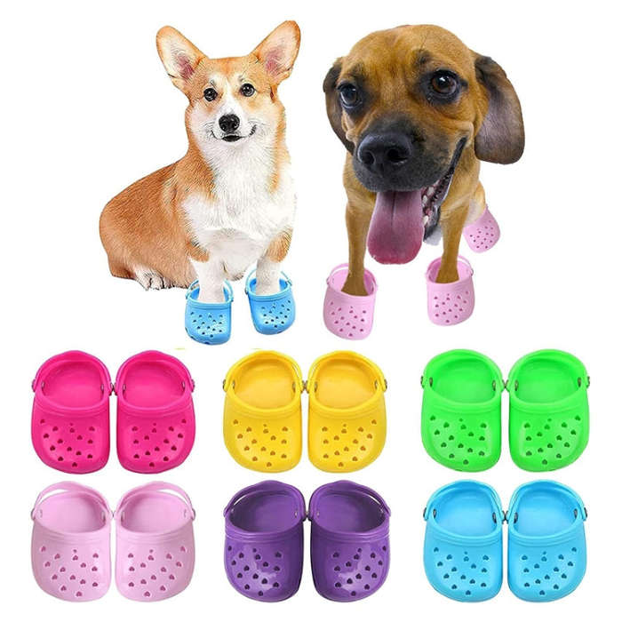 PETS119 2pcs Pet Cave Shoes Dog Slippers Beach Shoes(Red)