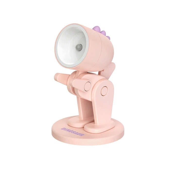 Mini Table Lamp Desktop DIY Ornaments Folding Night Light(Dinosaur Pink)