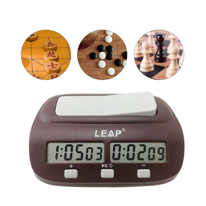 LEAP PQ9907S Chess Clock International Chess Go Clock(Wine Red)