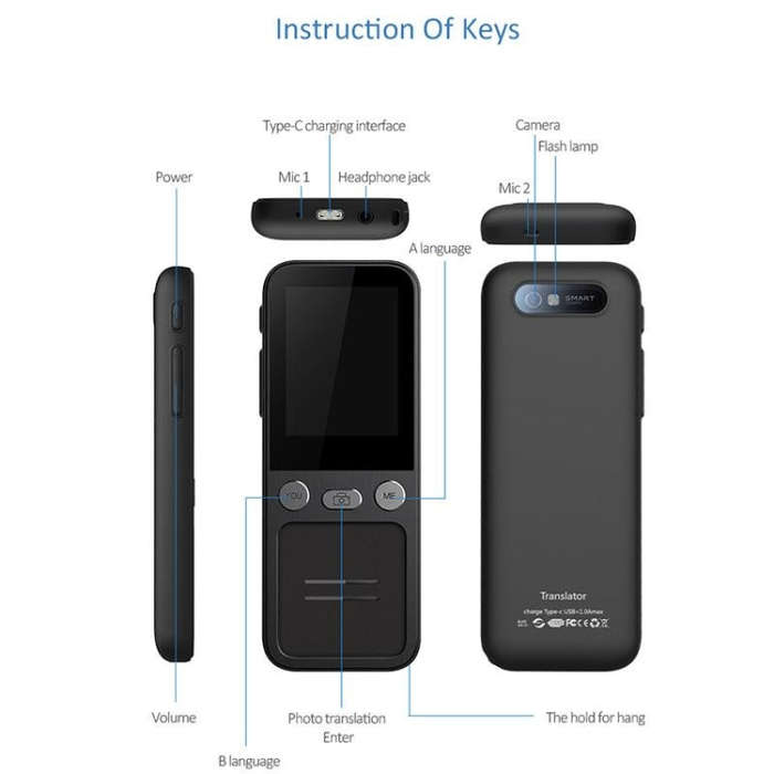 T16 Smart AI Translation Travel Translator Supports 138 Language Mutual Translation 14 Offline Tr...